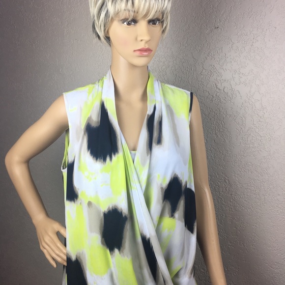 Alfani crossover asymmetrical yellow black top - Picture 3 of 8